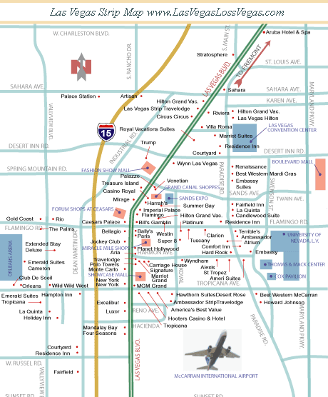 las vegas map of the strip. las vegas map strip 2011. map